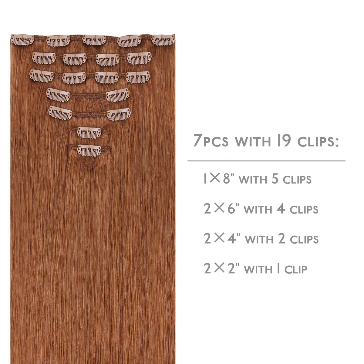 Close-up of Wennalife Clip In Hair Extensions clips and texture