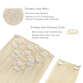 Close-up of Wennalife Clip In Hair Extensions clips and texture