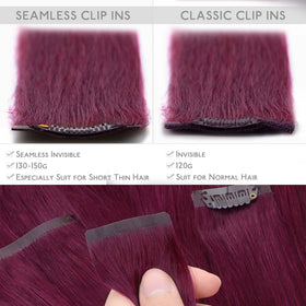 Close-up of Wennalife Clip In Hair Extensions showing PU skin weft