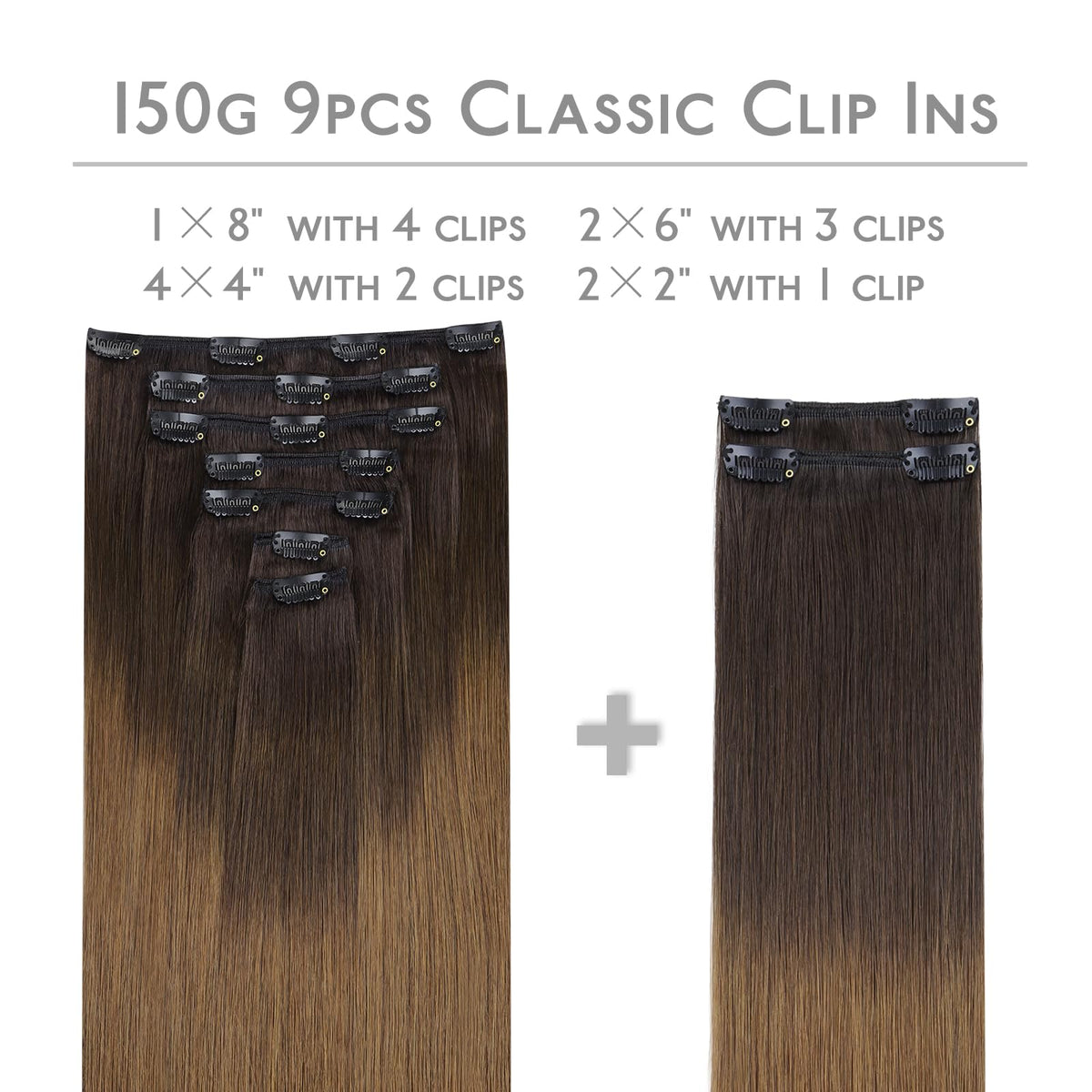 Close-up of Wennalife Clip In Hair Extensions showing silicon-backed clips