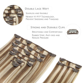 Close-up of Wennalife Clip In Hair Extensions showing silicon-backed clips