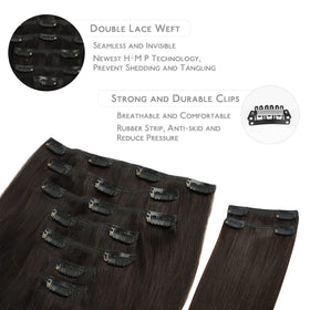 Close-up of Wennalife Clip in Hair Extensions showing silicon-backed clips
