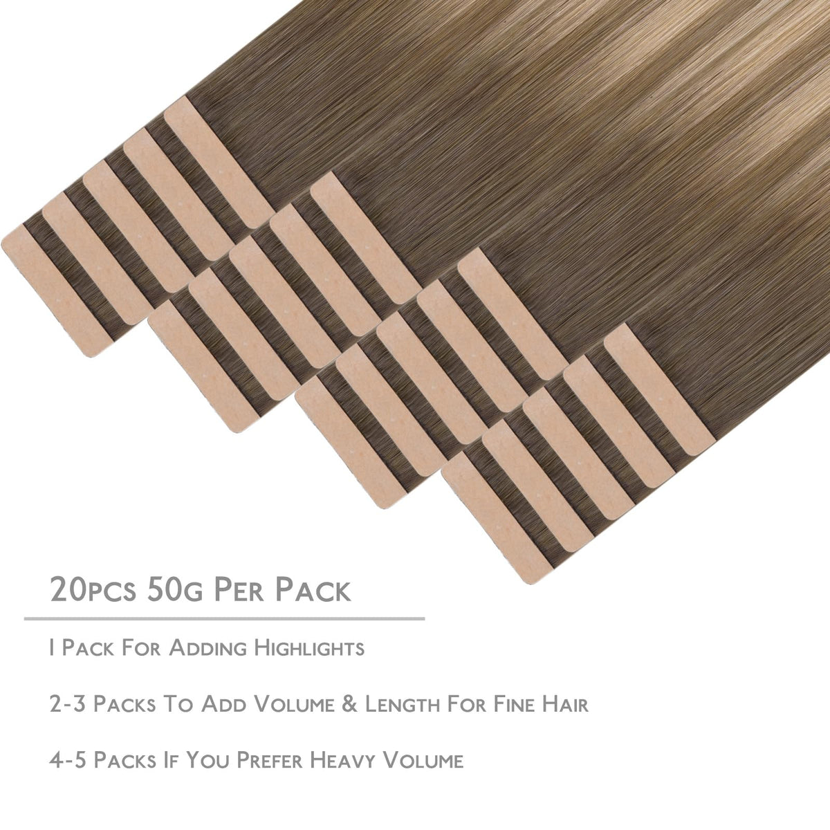 Close-up of Wennalife Tape in Hair Extensions showing texture