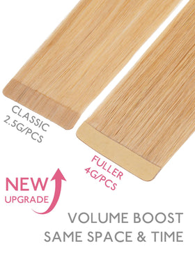Close-up of Wennalife tape in hair extensions showing texture