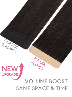 Close-up of Wennalife tape in hair extensions showing texture