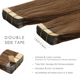 Close-up of Wennalife Tape in Hair Extensions showing texture