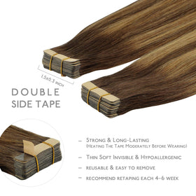 Close-up of Wennalife Tape in Hair Extensions showing texture