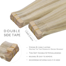 Close-up of Wennalife Tape in Hair Extensions showing the texture