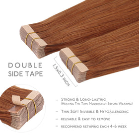 Close-up of Wennalife Tape in Hair Extensions texture