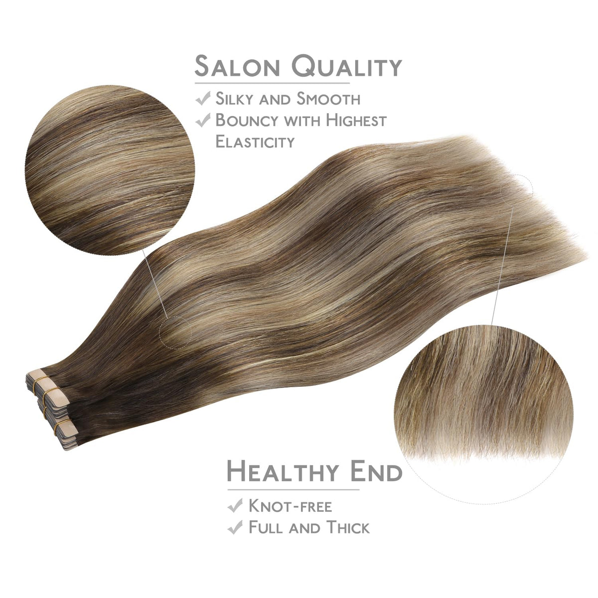 Close-up of Wennalife Tape in Hair Extensions texture