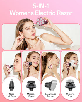 Close-up of WEQOEE electric razor's 7D floating magnetic heads