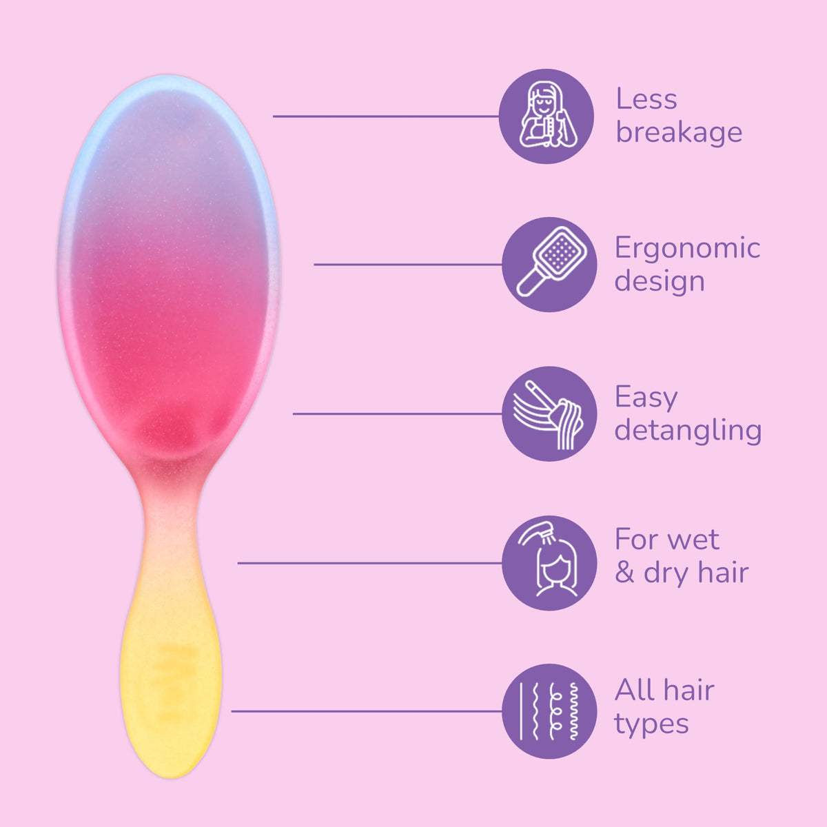 Close-up of Wet Brush Original Detangler bristles