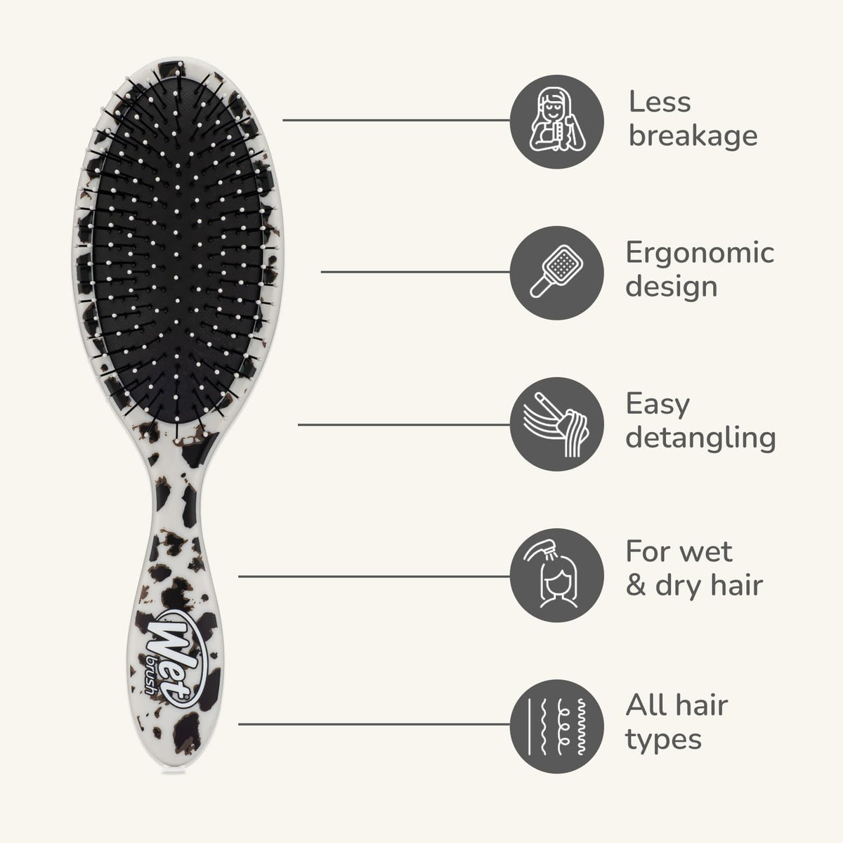 Close-up of Wet Brush Original Detangler bristles