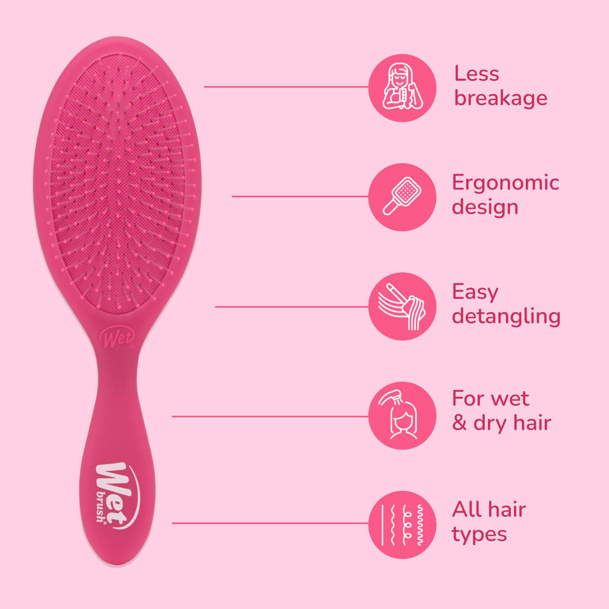 Close-up of Wet Brush Original Detangler bristles