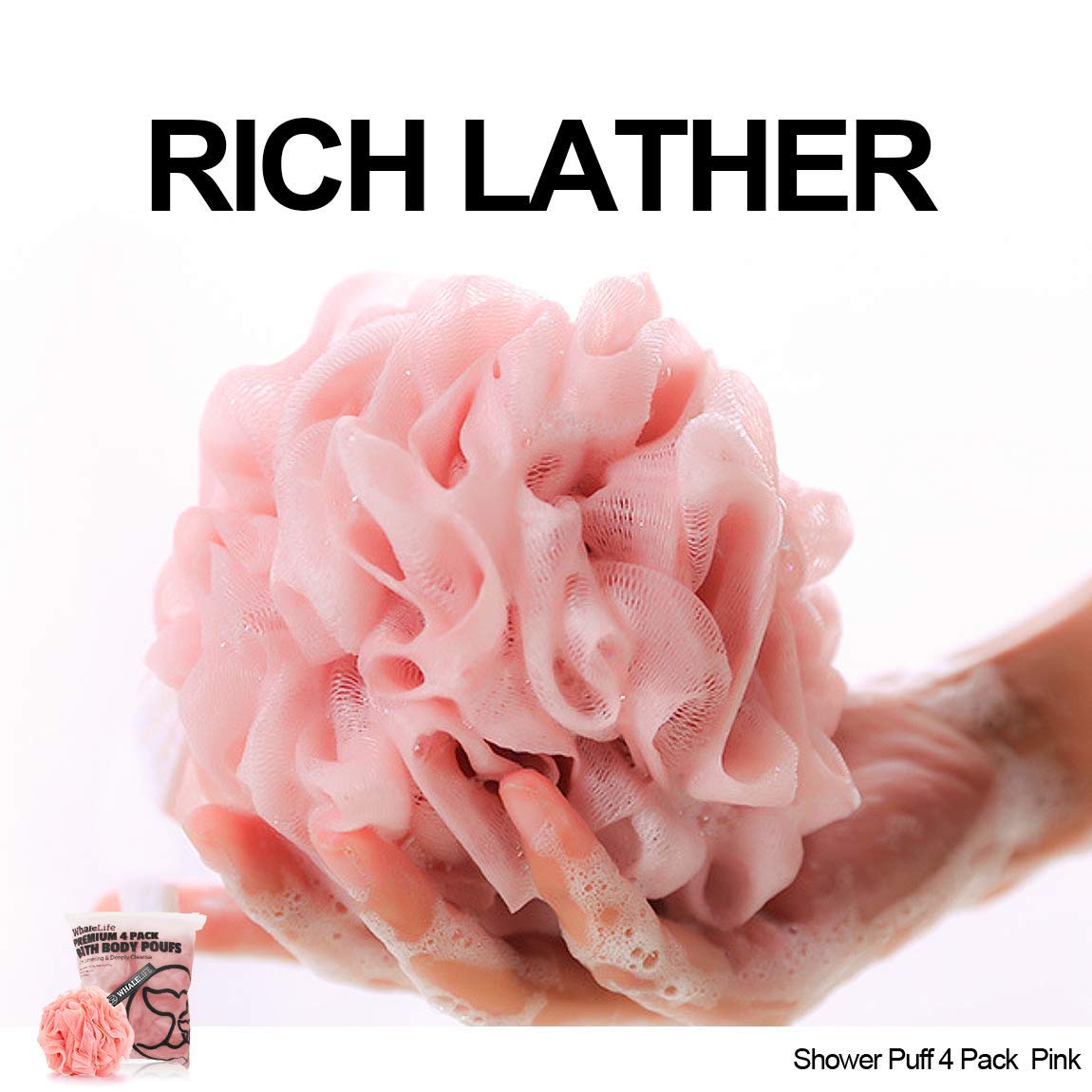 Close-up of WhaleLife loofah sponge texture