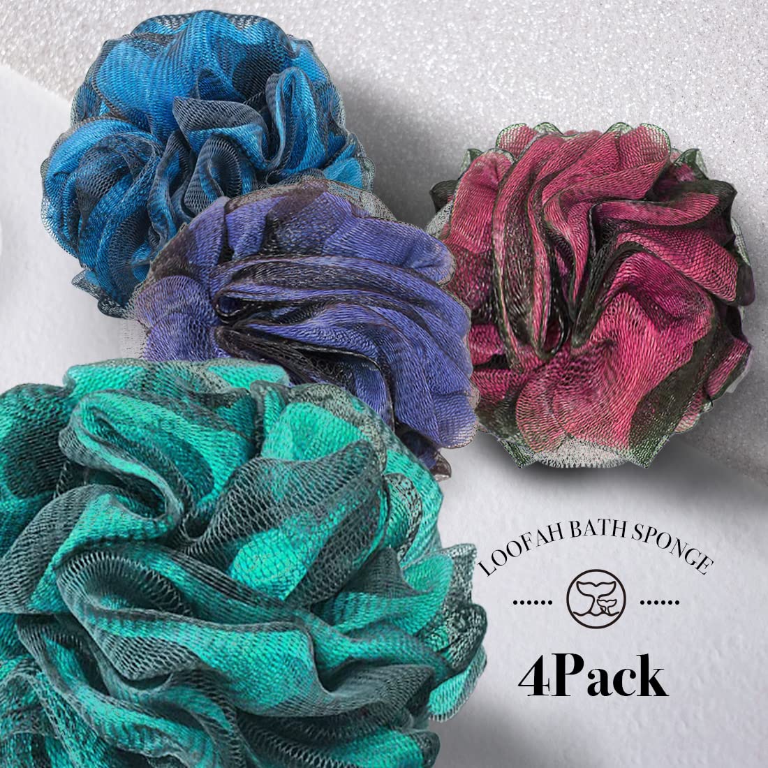 Close-up of WhaleLife loofah sponge with hook design
