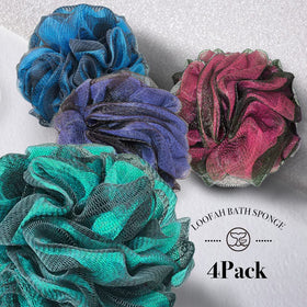 Close-up of WhaleLife loofah sponge with hook design