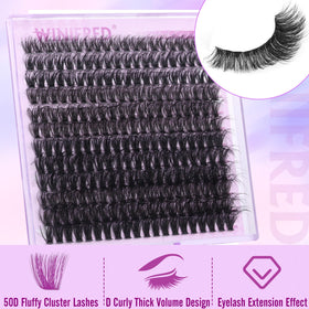 Close-up of Winifred 50D wispy eyelash clusters