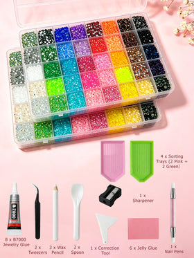 Close-up of Wliurf rhinestones in various colours