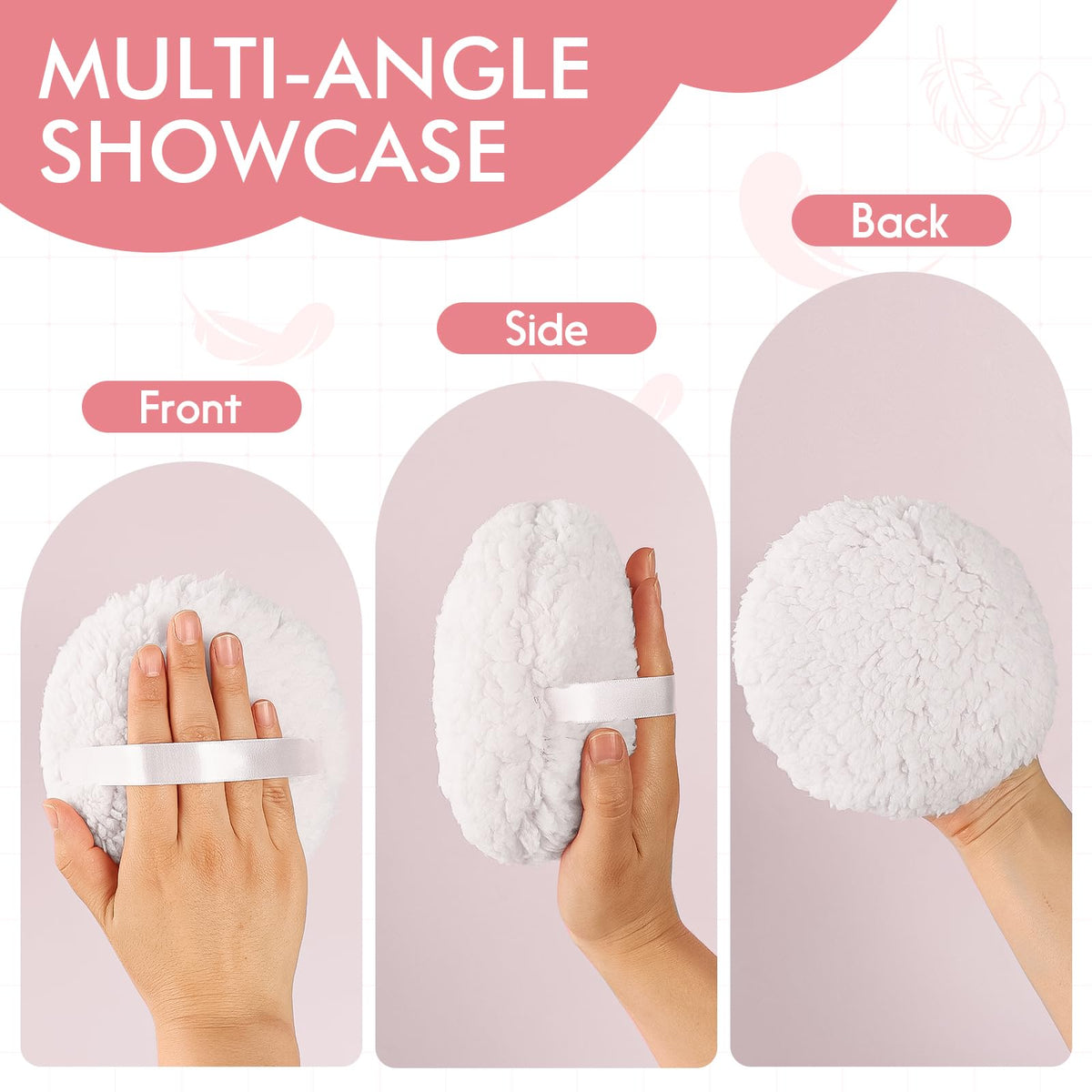Close-up of WSYUB soft and plush powder puff