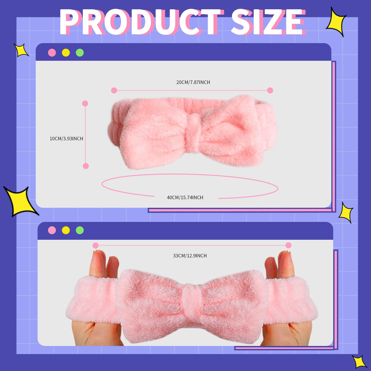 Close-up of WSYUB Spa Headband with bow design