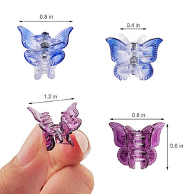Close-up of XIEHE butterfly hair clips in gradient colours