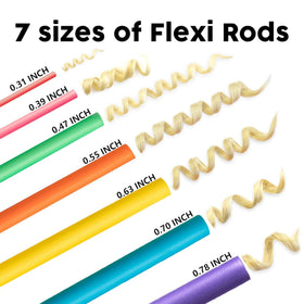 Close-up of xnicx flexi rods showing colour-coded sizes