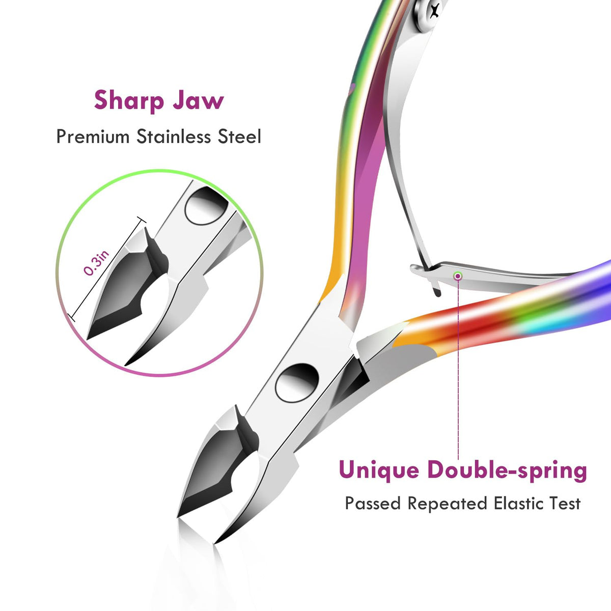 Close-up of XUNXMAS cuticle trimmer with ergonomic handle