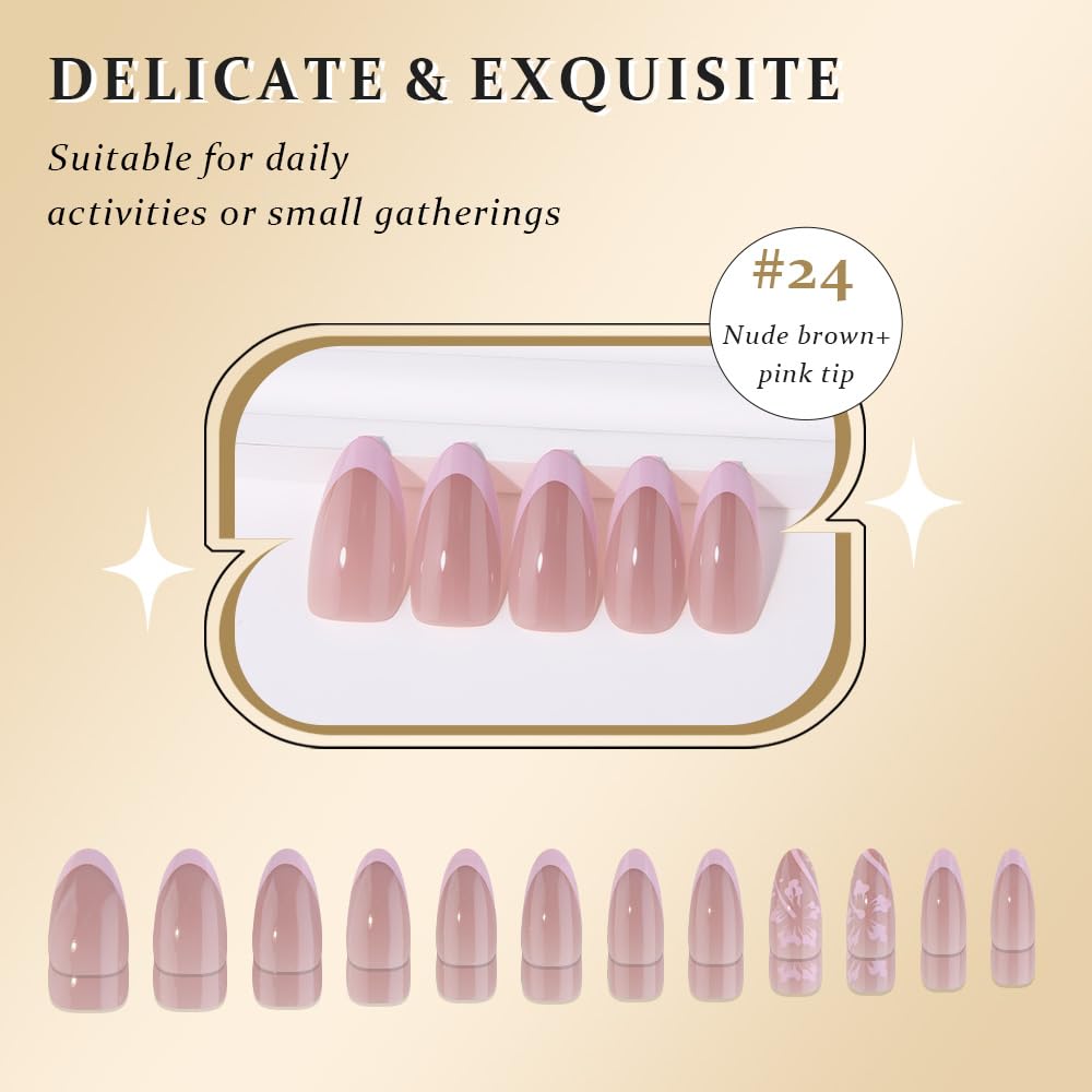 Close-up of XZMeiLun acrylic nails with flower patterns