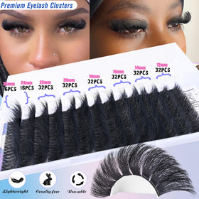 Close-up of Yaiseiko Lash Clusters showing individual lashes