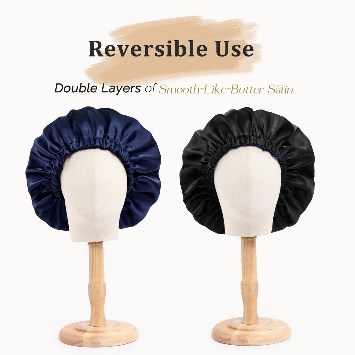 Close-up of YANIBEST Adjustable Satin Bonnet's elastic band