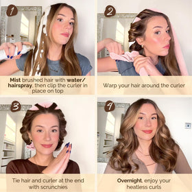 Close-up of YANIBEST Heatless Hair Curler with scrunchies