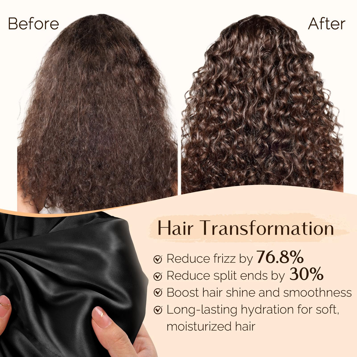 Close-up of YANIBEST Satin Bonnet fabric texture