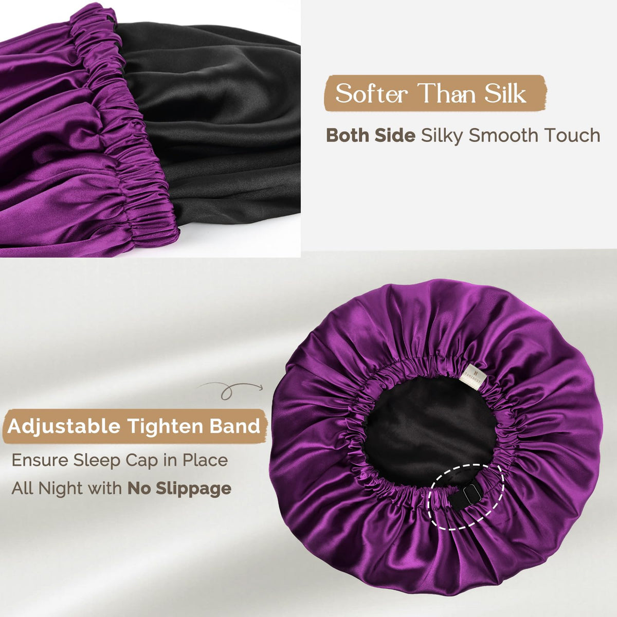 Close-up of YANIBEST Satin Bonnet fabric texture