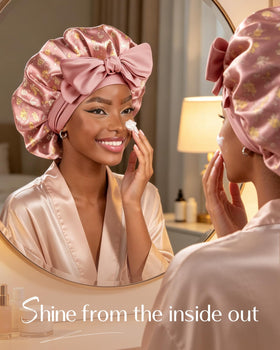 Close-up of YANIBEST soft satin bonnet texture