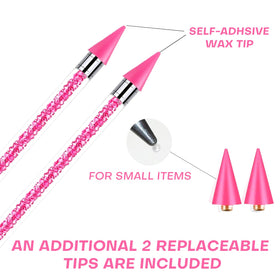 Close-up of Yaoociy pink tweezers with curved and straight tips