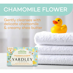 Close-up of Yardley bath soap showing texture