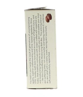 Close-up of Yardley Cocoa Butter Bar Soap lathering