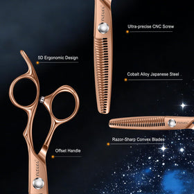 Close-up of YASAKA thinning shears precision teeth