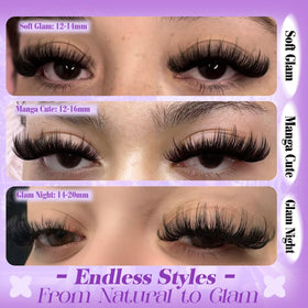 Close-up of Yawamica Spiky Lash Clusters showing lash texture