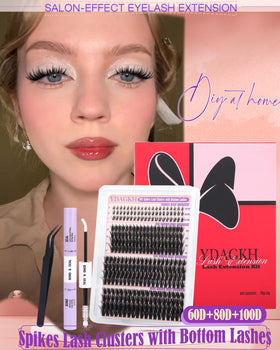 Close-up of YDAGKH lash tweezers included in the kit