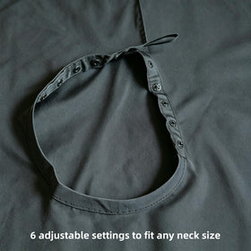 Close-up of YELEGAI neck duster brush with ergonomic handle