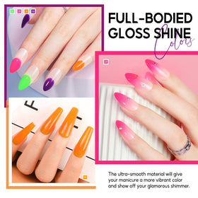 Close-up of yellow neon gel polish from PEACECOLOR