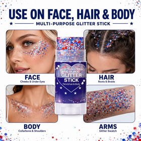 Close-up of Yeweian Hair Glitter Stick with glitter details