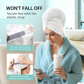 Close-up of YFONG hair towel wrap elastic band design