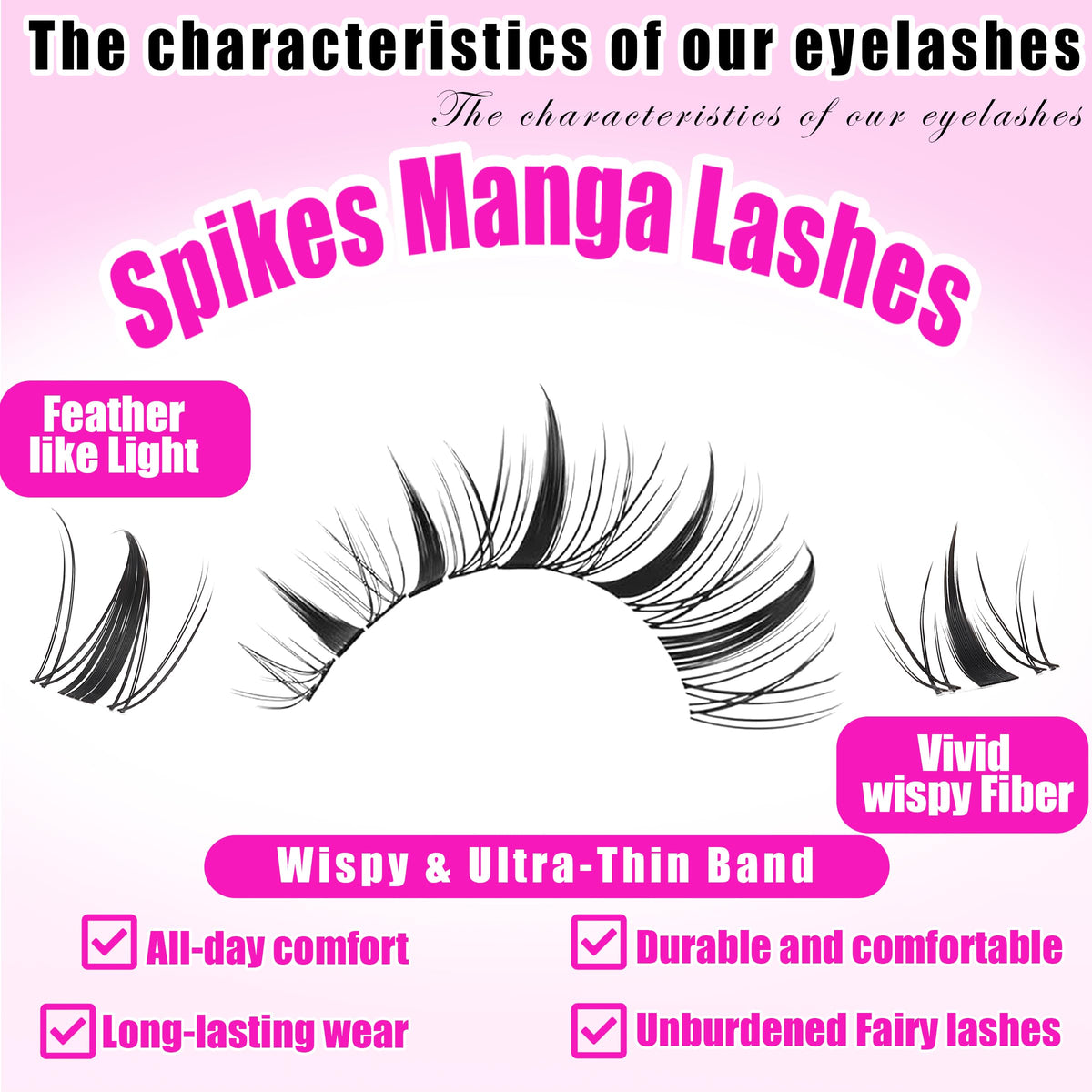 Close-up of YIDUO eyelash clusters in various styles