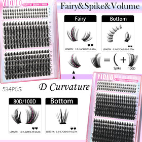 Close-up of YIDUO lash clusters in various styles