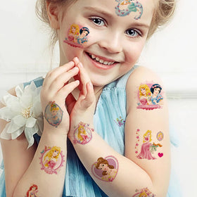 Close-up of YINFENGKANHAI Cartoon Princess Temporary Tattoos designs