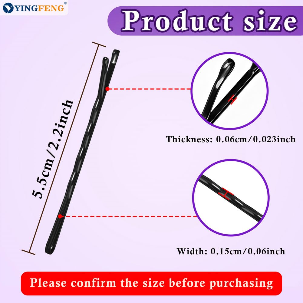 Close-up of YINGFENG bobby pins showing wave design