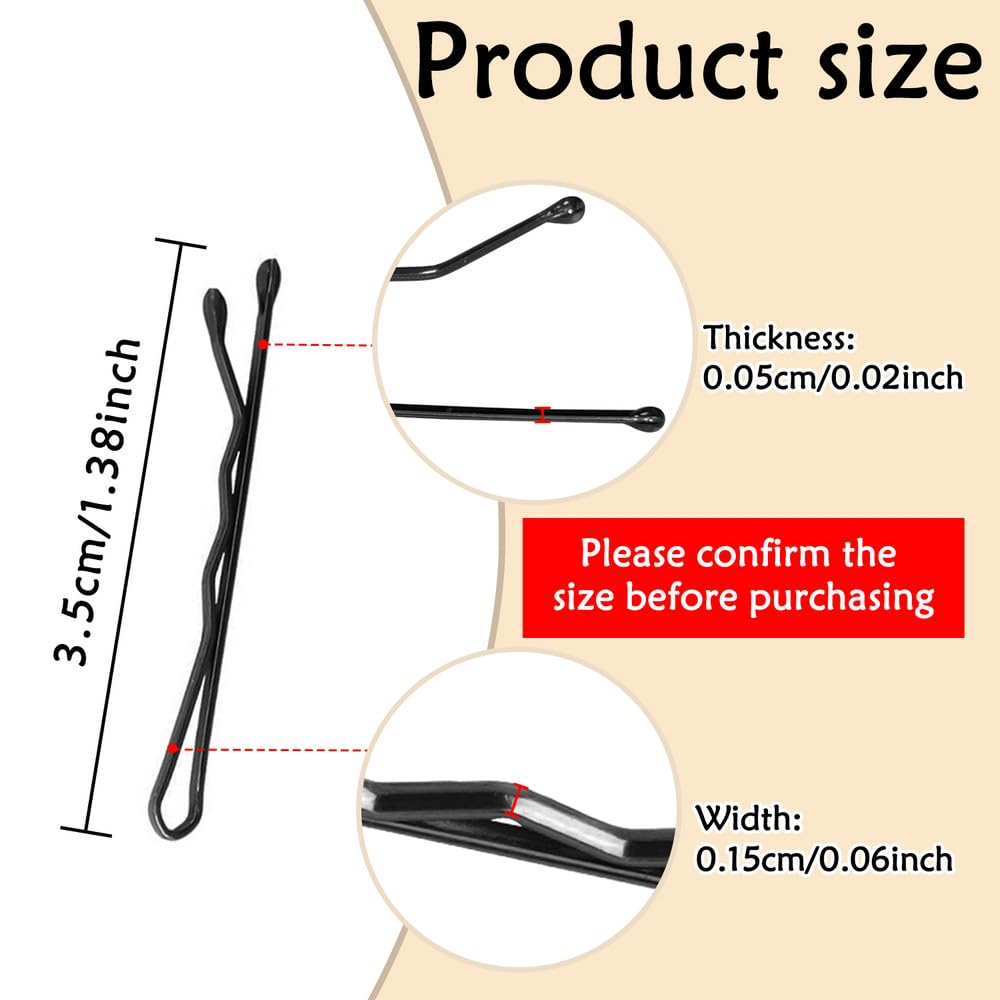Close-up of YINGFENG Mini Wavy Bobby Pins showing wavy design